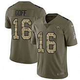 Nike Rams 16 Jared Goff Olive Camo Salute To Service Limited Jersey Dzhi,baseball caps,new era cap wholesale,wholesale hats
